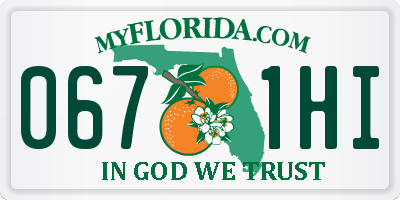 FL license plate 0671HI