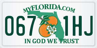 FL license plate 0671HJ