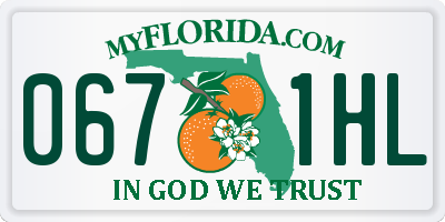 FL license plate 0671HL