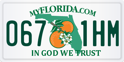 FL license plate 0671HM