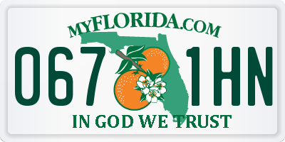 FL license plate 0671HN