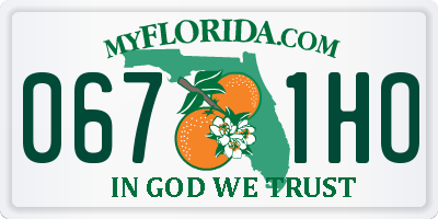 FL license plate 0671HO