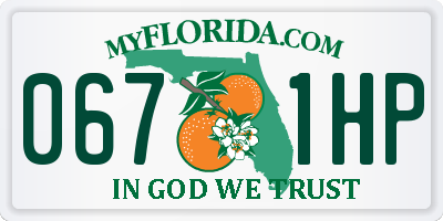 FL license plate 0671HP