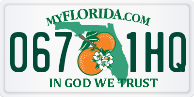 FL license plate 0671HQ