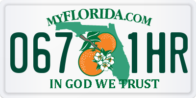 FL license plate 0671HR