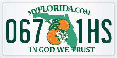 FL license plate 0671HS