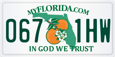 FL license plate 0671HW