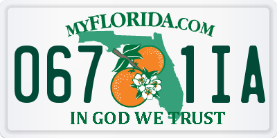 FL license plate 0671IA