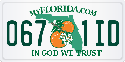 FL license plate 0671ID