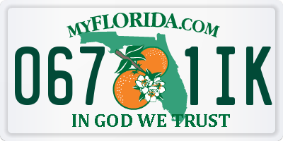FL license plate 0671IK