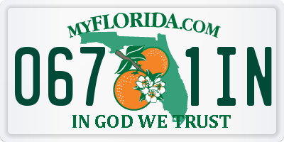 FL license plate 0671IN