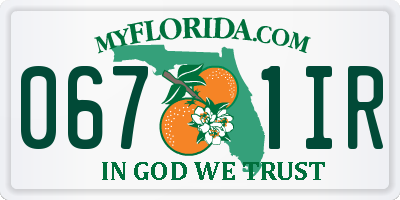 FL license plate 0671IR
