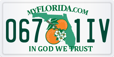 FL license plate 0671IV