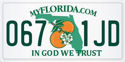 FL license plate 0671JD