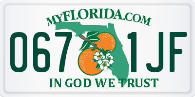 FL license plate 0671JF