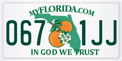 FL license plate 0671JJ