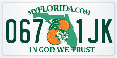 FL license plate 0671JK