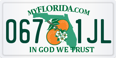 FL license plate 0671JL