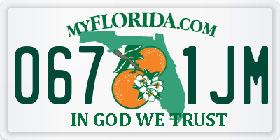 FL license plate 0671JM