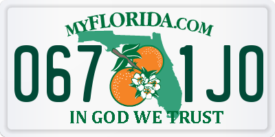 FL license plate 0671JO