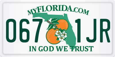 FL license plate 0671JR