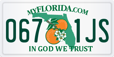 FL license plate 0671JS