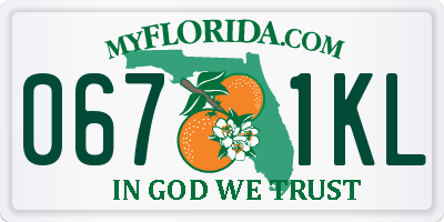 FL license plate 0671KL