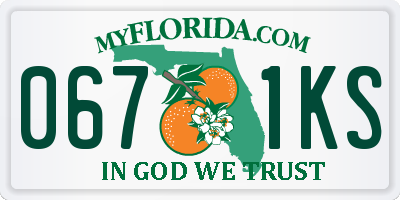 FL license plate 0671KS