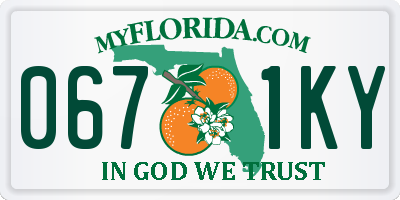 FL license plate 0671KY