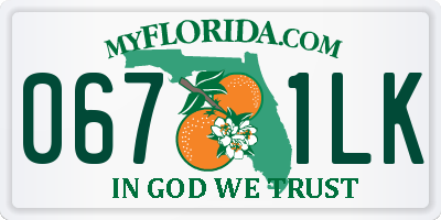 FL license plate 0671LK