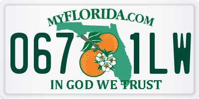 FL license plate 0671LW