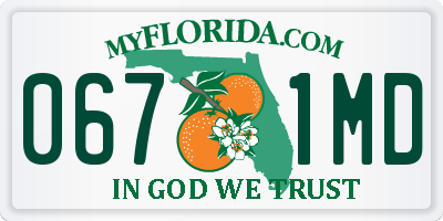 FL license plate 0671MD