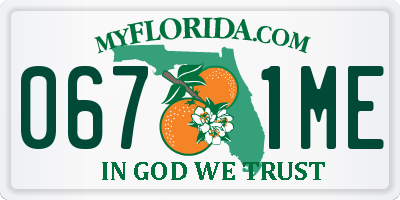 FL license plate 0671ME