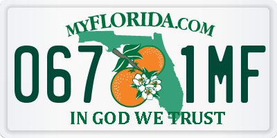 FL license plate 0671MF
