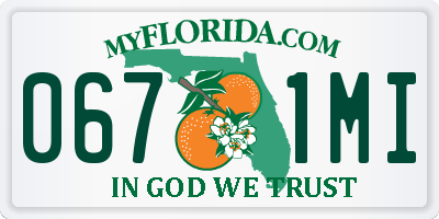 FL license plate 0671MI