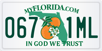 FL license plate 0671ML