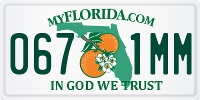 FL license plate 0671MM