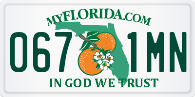 FL license plate 0671MN