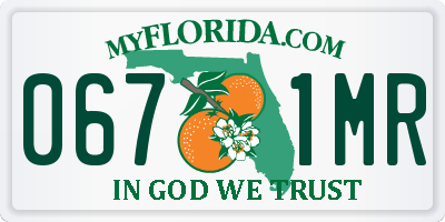 FL license plate 0671MR