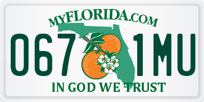 FL license plate 0671MU