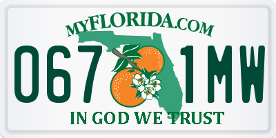 FL license plate 0671MW