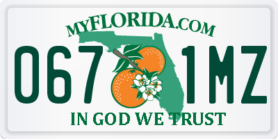 FL license plate 0671MZ