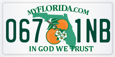 FL license plate 0671NB