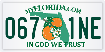 FL license plate 0671NE