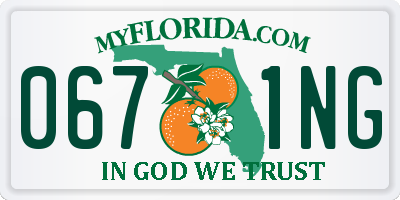 FL license plate 0671NG