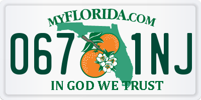 FL license plate 0671NJ