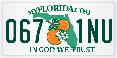 FL license plate 0671NU