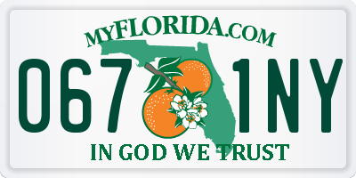 FL license plate 0671NY