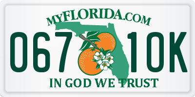 FL license plate 0671OK