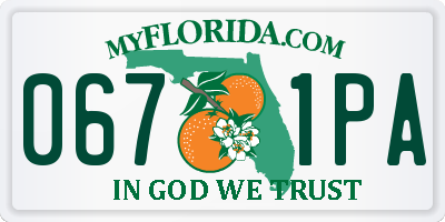 FL license plate 0671PA